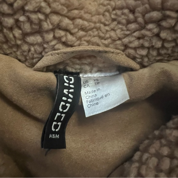h&m brown teddy jacket in small - Picture 4 of 6